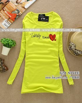 韓版女裝小衫批發秋冬季長袖T恤批發_服裝服飾_世界工廠網